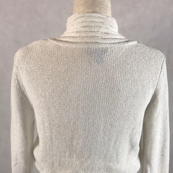 NWOT White + Warren Open Front Cardigan with Long Sleeves and Removable Tie Belt - Picture 6 of 10